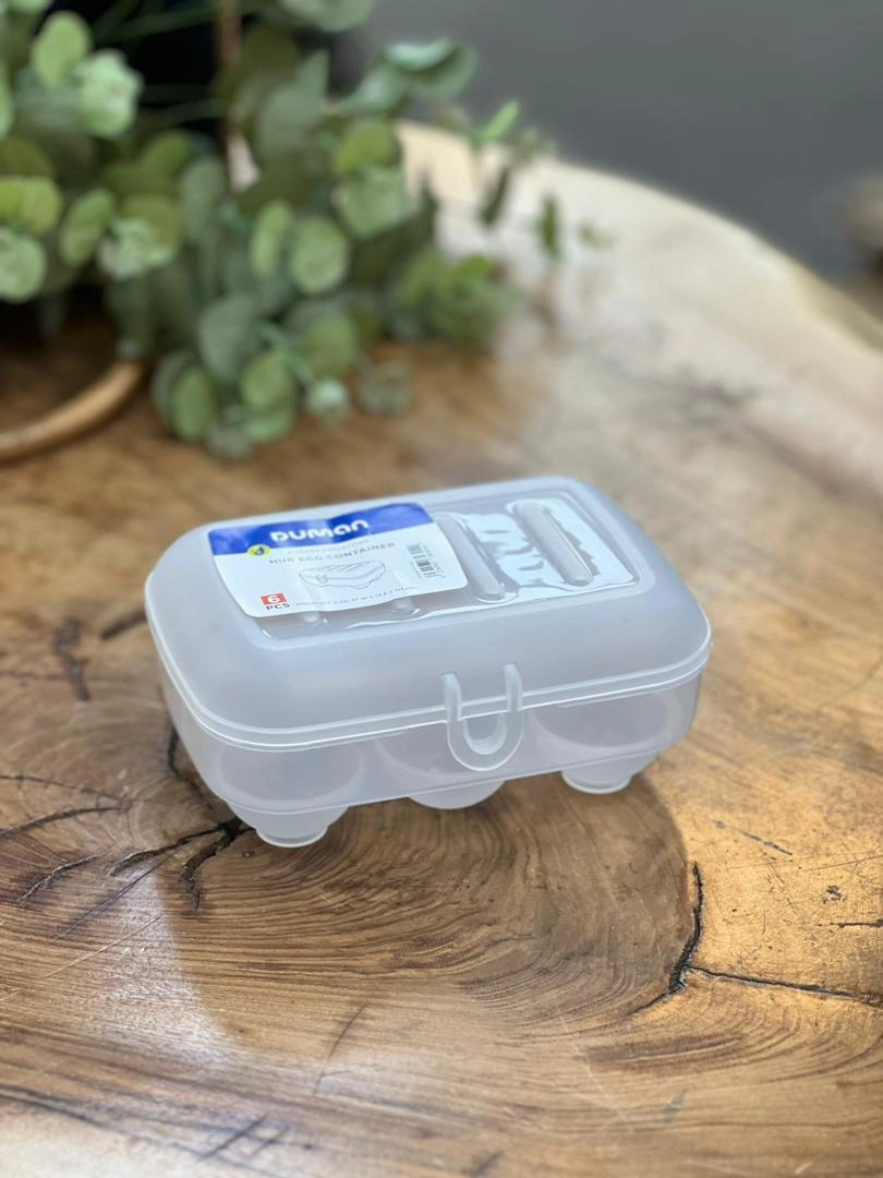 جاتخم‌مرغی ۶ عددی درب‌دار دومان – مناسب نگهداری تخم‌مرغ در یخچال