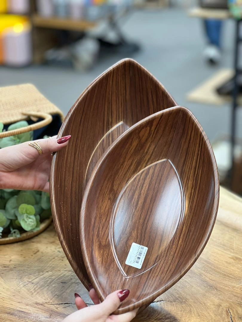 ست دو عددی کاسه کشکول کیپس طرح چوب – مناسب سرو غذا، دسر و تنقلات