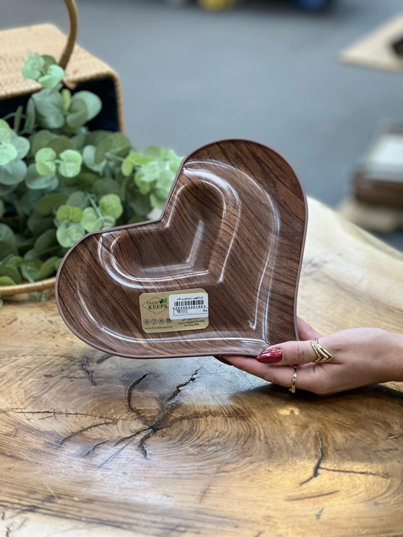 اردوخوری قلبی طرح چوب فرش کیپس – مناسب سرو تنقلات و پیش‌غذا