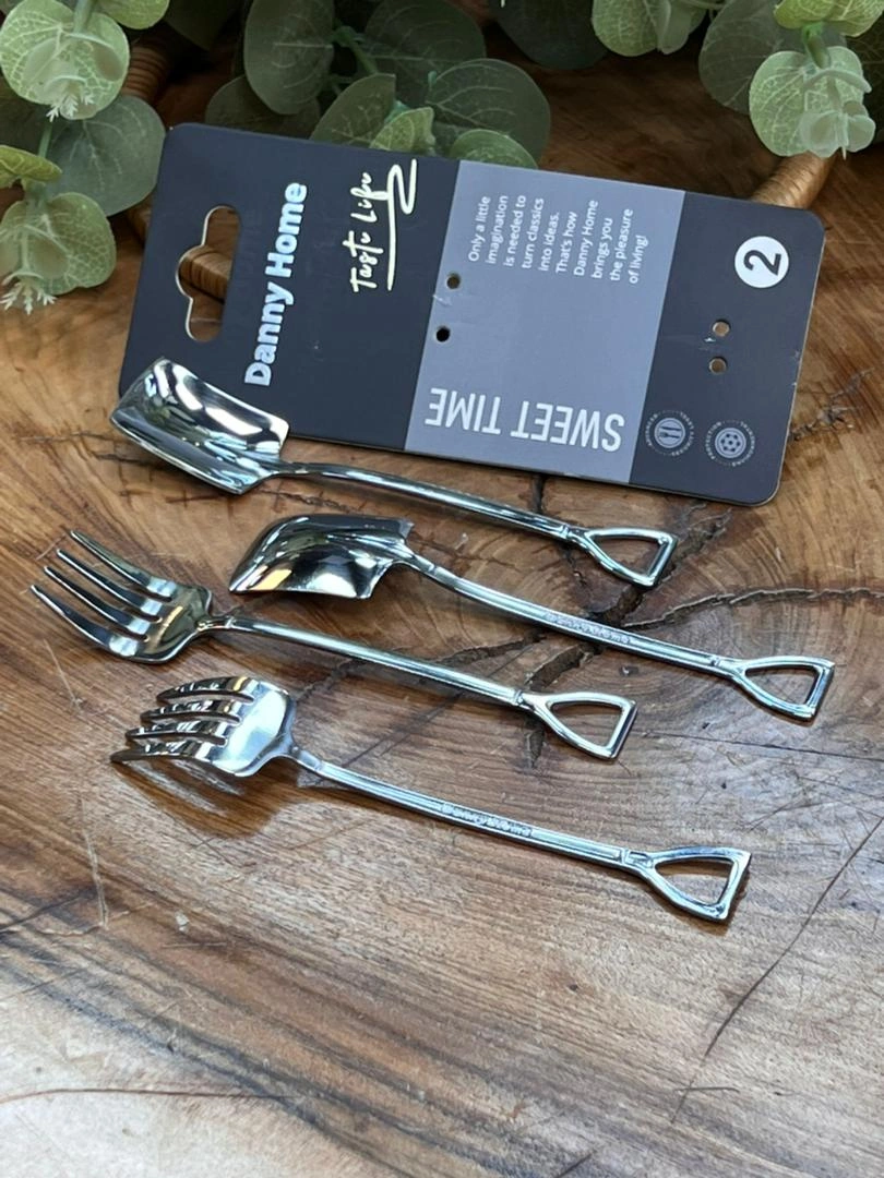 ست ۴ عددی قاشق و چنگال دنی هوم با طراحی خاص بیل و چنگک