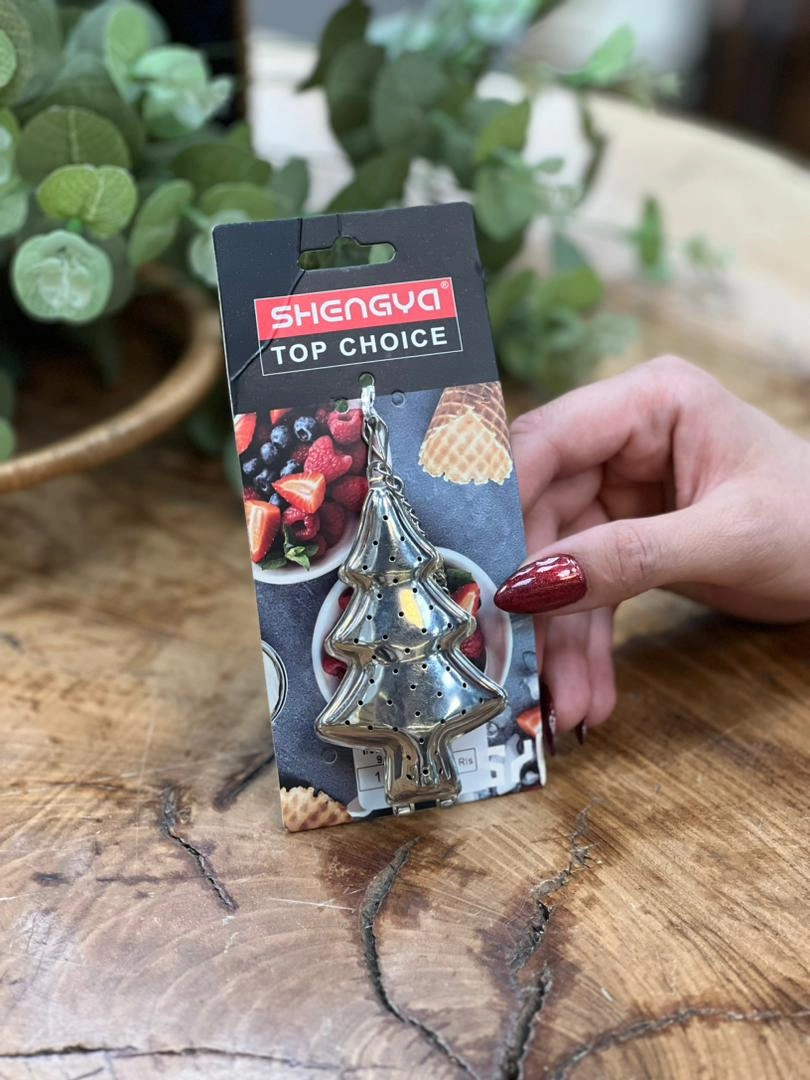 صافی چای استیل مدل کاج شنگیا – مناسب برای دم‌کردن چای و دمنوش