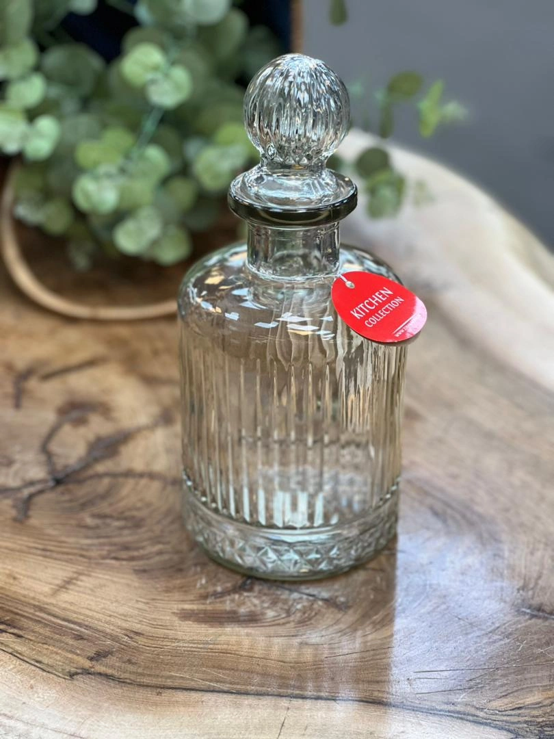 تنگ شیشه‌ای دیسفان زیباسازان با درب تراش‌خورده شیشه‌ای