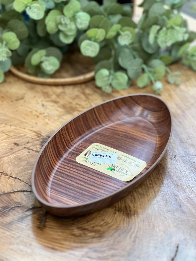 دسرخوری بیضی طرح چوب برند فرش کیپس، مقاوم، سبک و قابل شستشو