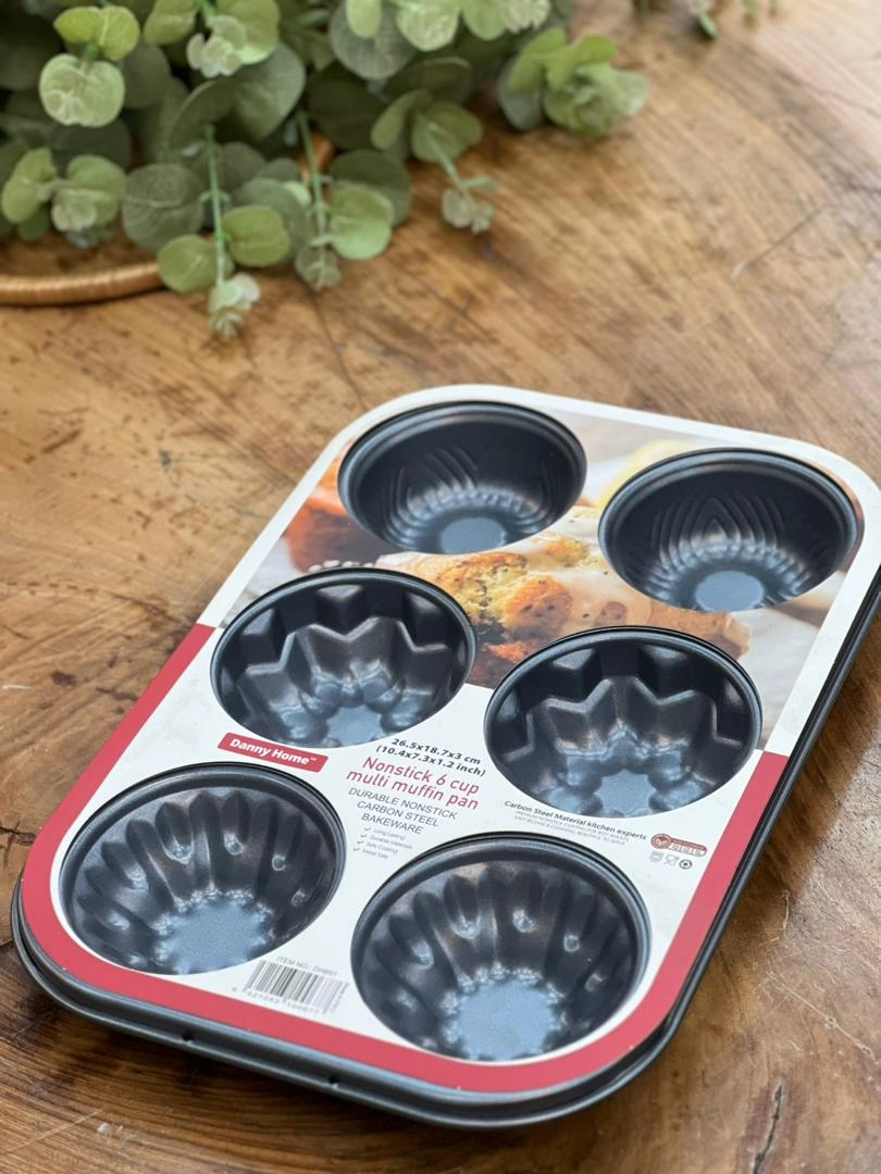 قالب تفلون نچسب دنی‌هوم مدل ۶ خانه – مناسب برای پخت مافین و کیک