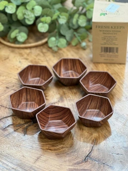 ست ۶ عددی کاسه فرش کیپس با طرح چوبی و جنس پلاستیکی مقاوم