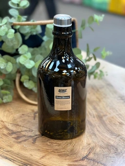 بطری شیشه‌ای قهوه‌ای دنیز مدل پراگ با درب استیل براق و طراحی کلاسیک