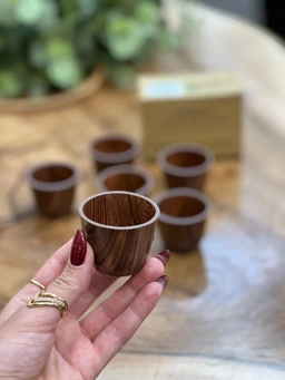 پک ۶ عددی لیوان شات طرح چوب فرش کیپس – مناسب سرو اسپرسو و نوشیدنی‌های کوچک